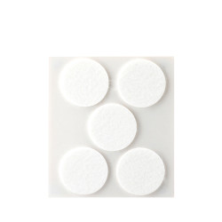 Pack 5 fieltros blancos sinteticos adhesivos ø34mm plasfix inofix