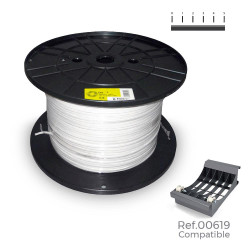 Carrete cable paralelo (audio) 2x0,50mm blanco 2000m (bobina grande ø400x200mm)