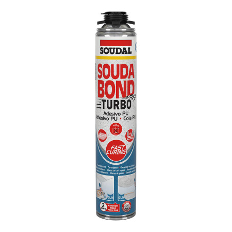Espuma adhesiva turbo soudabon turbo pistola 750ml soudal
