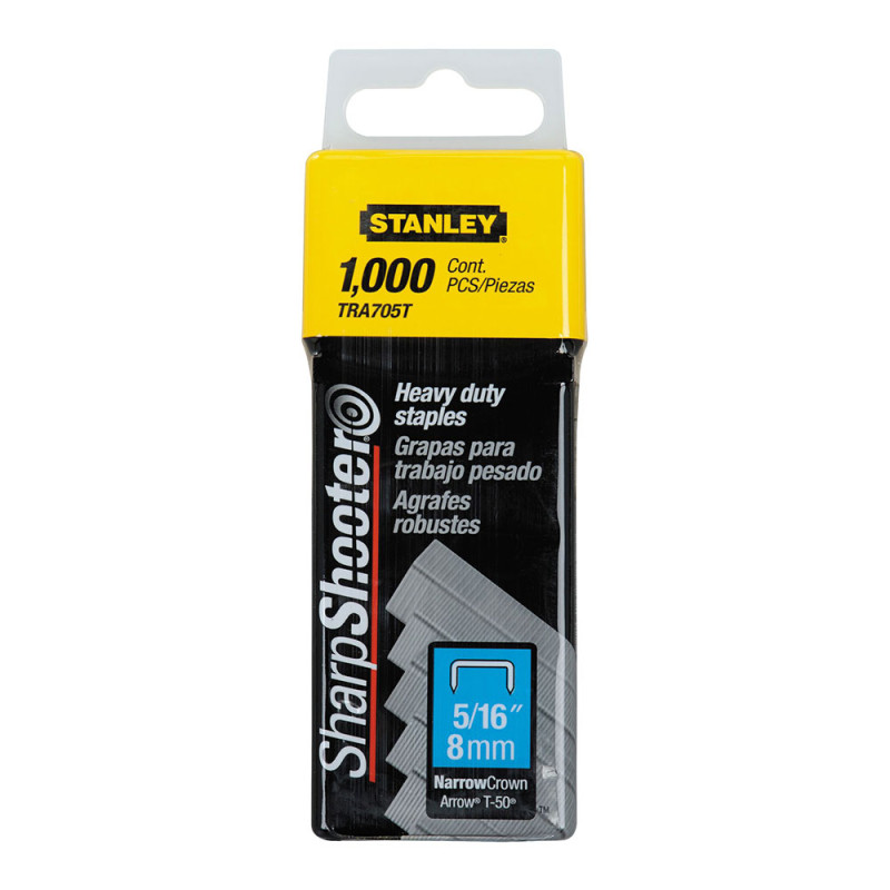 Caja 1000 grapas tipo g (4/11/140) 8mm 1-tra705t stanley