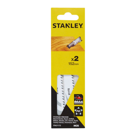 Pack 2 hojas de sierra de sable 15,2cm corte fino y recto sta21172-xj stanley