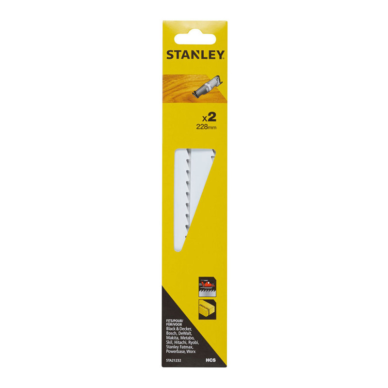 Pack 2 hojas de sierra de sable 22,8cm corte grueso y recto sta21232-xj stanley