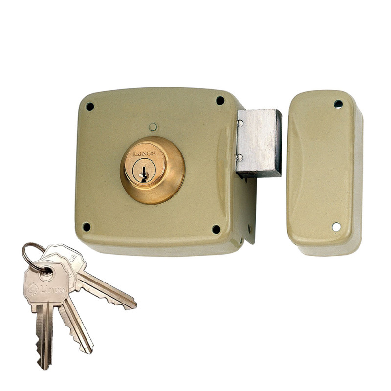 Cerradura sobreponer con cilindro 5124a entrada 80mm. mano derecha 95124ahe08d lince