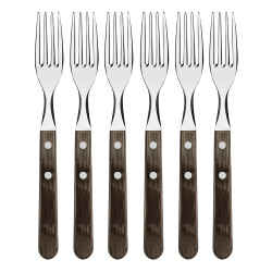 Juego de tenedores jumbo de mesa 6 piezas polywood castaño 20,5cm tramontina