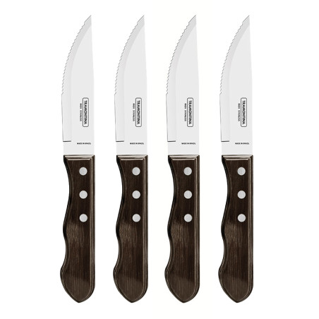 Juego de cuchillos jumbo 4 piezas polywood castaño 12,7cm tramontina