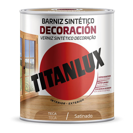 Barniz sintético decoración satinado teca 750ml titanlux m11100934
