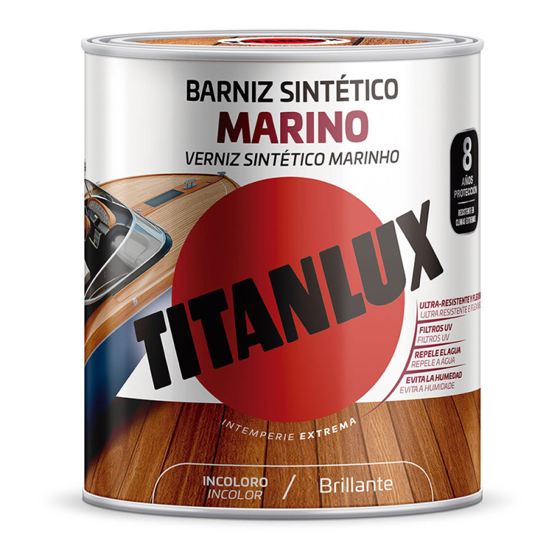 Barniz sintético marino brillante incoloro0,750l titanlux m13100034