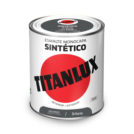 Esmalte sintético monocapa brillante gris medio 750ml titanlux 5808971