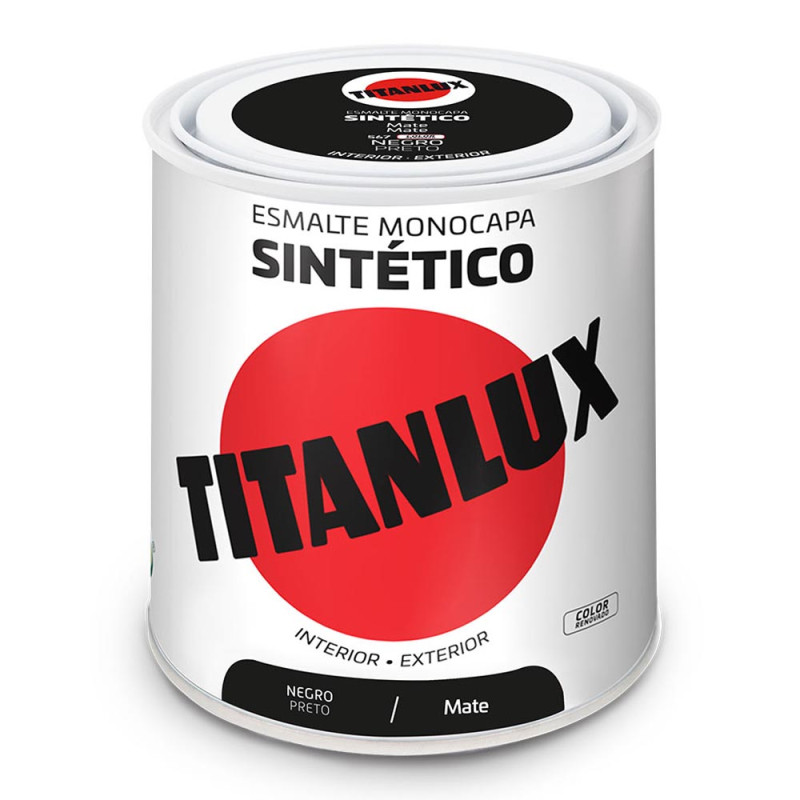 Esmalte sintético monocapa mate negro 250ml titanlux 5809005