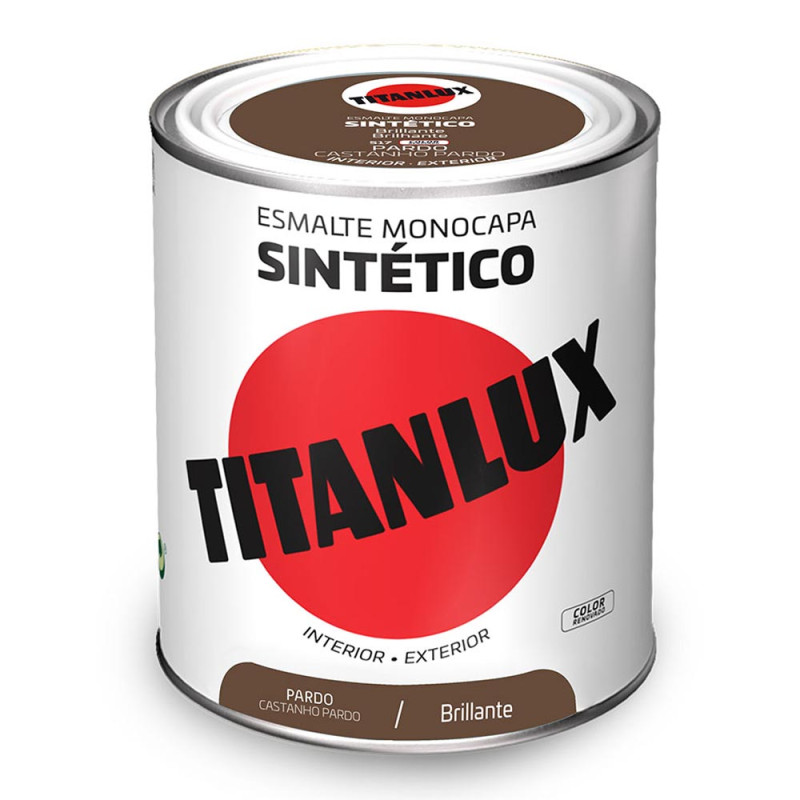 Esmalte sintético monocapa brillante pardo 750ml titanlux 5808942
