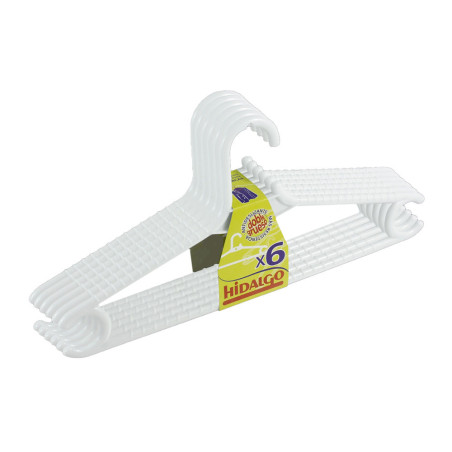 Lote de 6 perchas doble grueso color blanco hidalgo