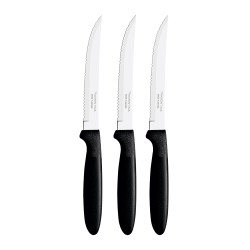 Juego de cuchillos para asado 3 piezas ipanema negro 21,3cm tramontina