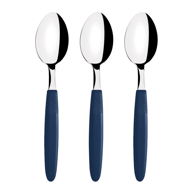 Juego de cucharas de mesa 3 piezas ipanema azul 19cm tramontina