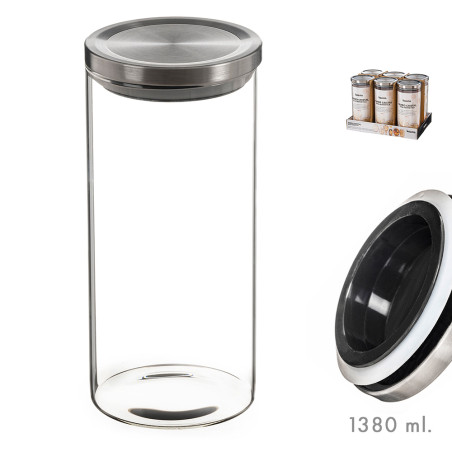 Tarro de cristal con tapa de metal 1380ml kozina