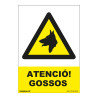 Señal atenció gossos pvc 0,7mm 210x300mm normaluz