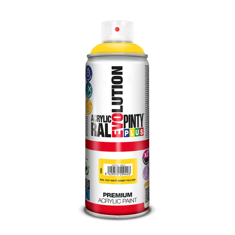 Pintura en spray pintyplus evolution 520cc ral1021 matt sunny yellow