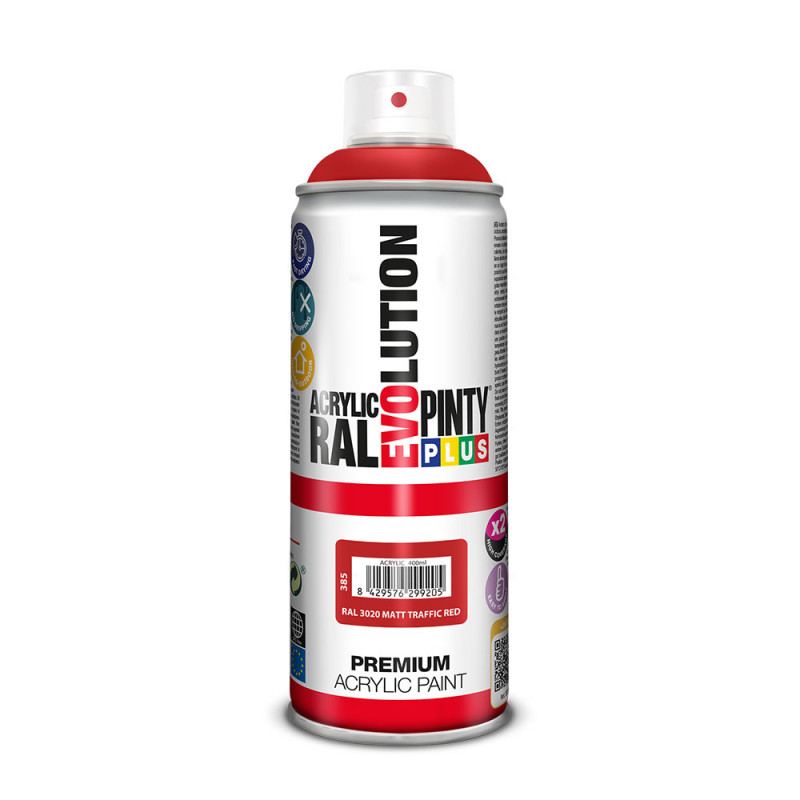 Pintura en spray pintyplus evolution 520cc ral 3020 matt traffic red