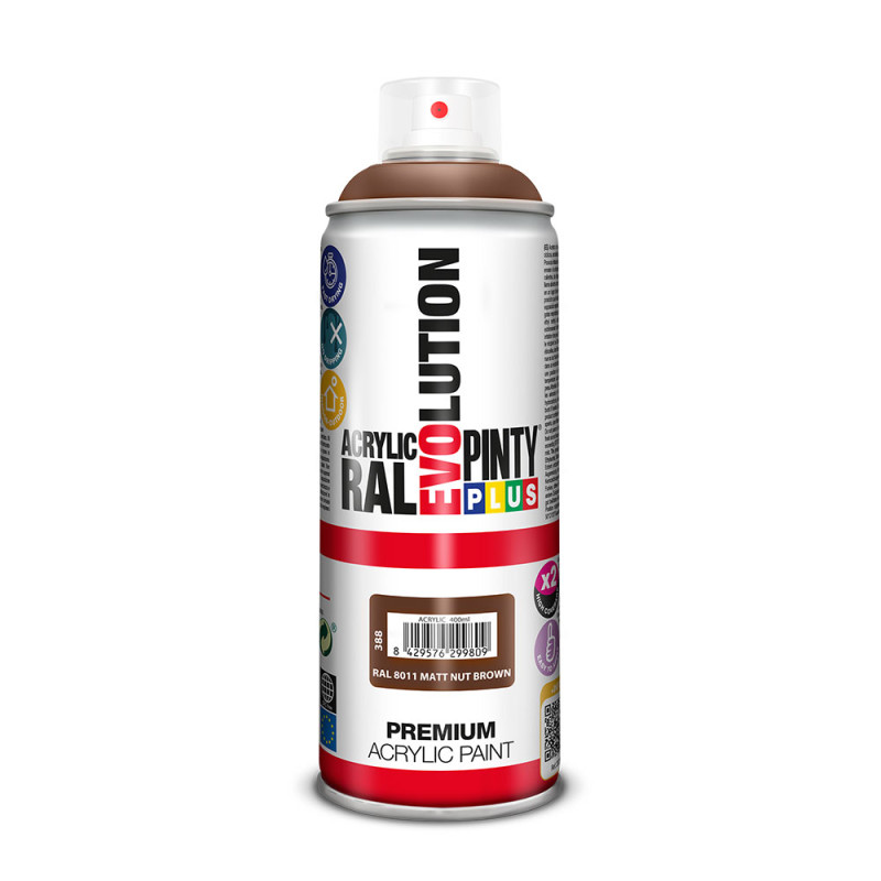 Pintura en spray pintyplus evolution 520cc ral 8011 matt nut brown
