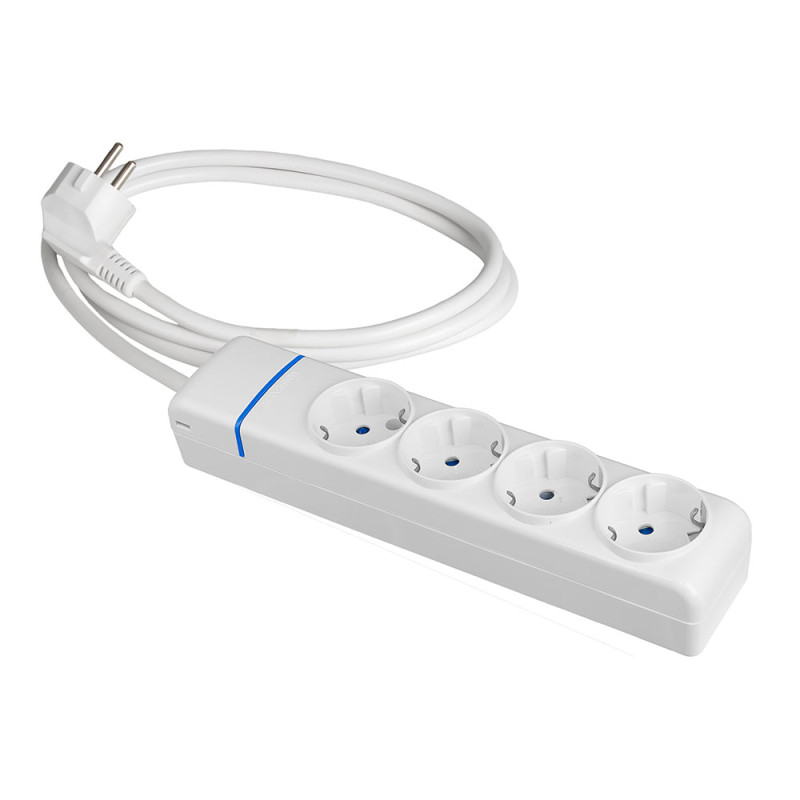 Prolongador con 4 tomas 2p+t, 16a 250v 1.5 m de cable h05vv-f 3g1,5mm². 8014p solera