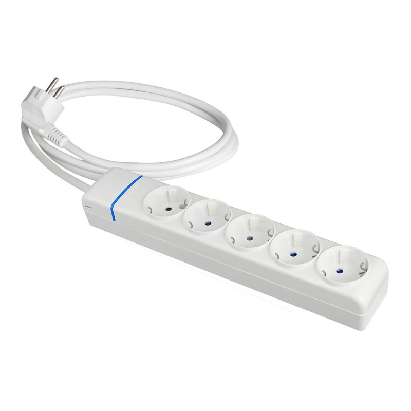 Prolongador con 5 tomas 2p+t, 16a 250v 1.5 m de cable h05vv-f 3g1,5mm². 8015p solera