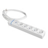 Prolongador con 5 tomas 2p+t, 16a 250v con interruptor luminoso. 1.5 m de cable h05vv-f 3g1,5mm². 8015pil solera