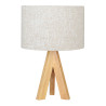 Lámpara mesa e27 madera y tela edm