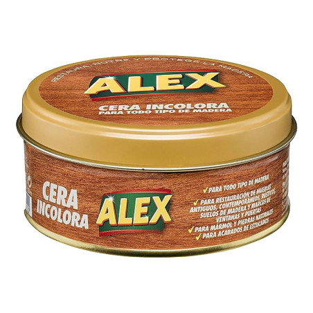Cera alex lata incolora para madera 250 gr