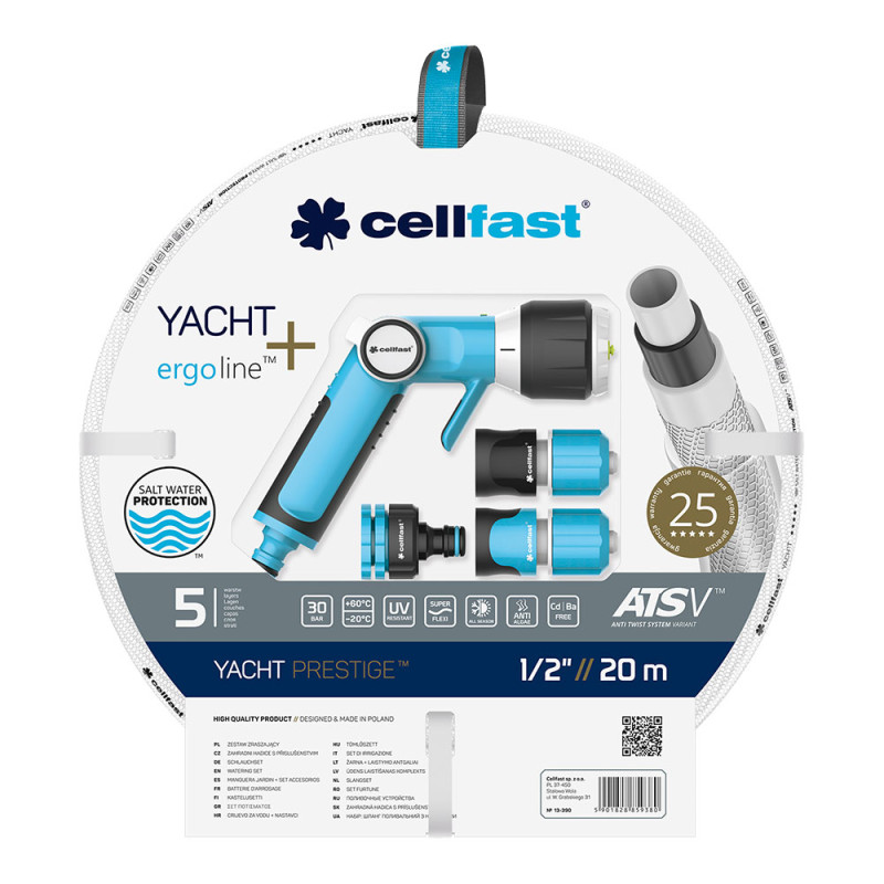 Set manguera yacht de 12,5 mm x 20 m con conectores y pistola cellfast