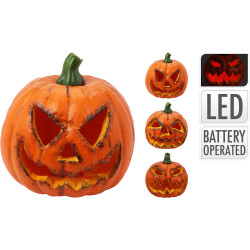 Calabaza halloween con led, pvc, a pilas, 3 modelos. basics
