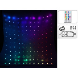 Cortina de leds, rgb, 400led, 220v, con mando a distancia. basics