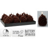 Vela led efecto llama con forma de piña, marron,13cm. basics