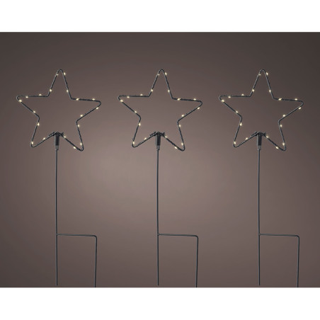 Luz decorativa microled estacas estrellas, ø15x42,5cm. lumineo