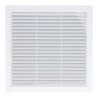 Rejilla ventilación cuadrada con tapones y mosquitera 100x100x7mm abs blanca