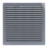 Rejilla ventilación cuadrada con tapones y mosquitera 100x100x7mm abs gris