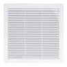 Rejilla ventilación cuadrada con tapones y mosquitera 250x250x7mm abs blanca