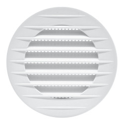 Rejilla ventilación redonda, abs, empotrable con mosquitera ø70mm blanca