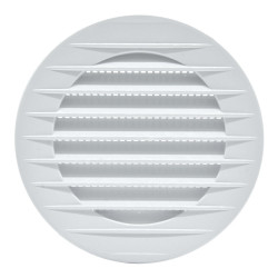 Rejilla ventilación redonda empotrable con mosquitera ø80mm abs blanca