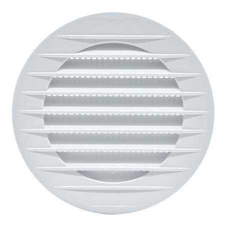Rejilla ventilación redonda empotrable con mosquitera ø80mm abs blanca