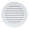 Rejilla ventilación redonda empotrable, abs, con mosquitera ø90mm blanca