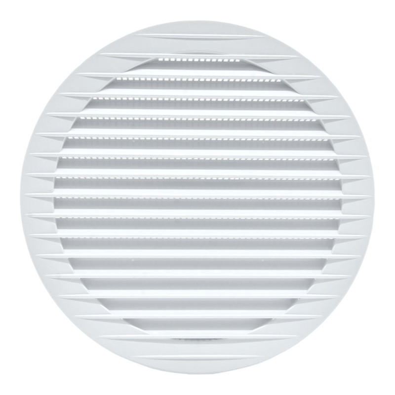 Rejilla ventilación redonda empotrable con mosquitera ø150mm abs blanca