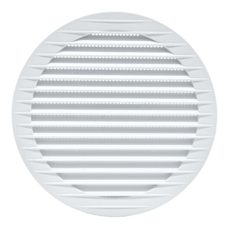 Rejilla ventilación redonda empotrable con mosquitera ø150mm abs blanca
