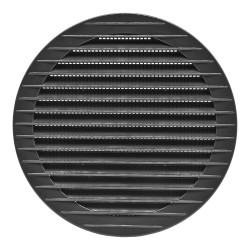 Rejilla ventilación redonda empotrable con mosquitera ø150mm abs gris antracita