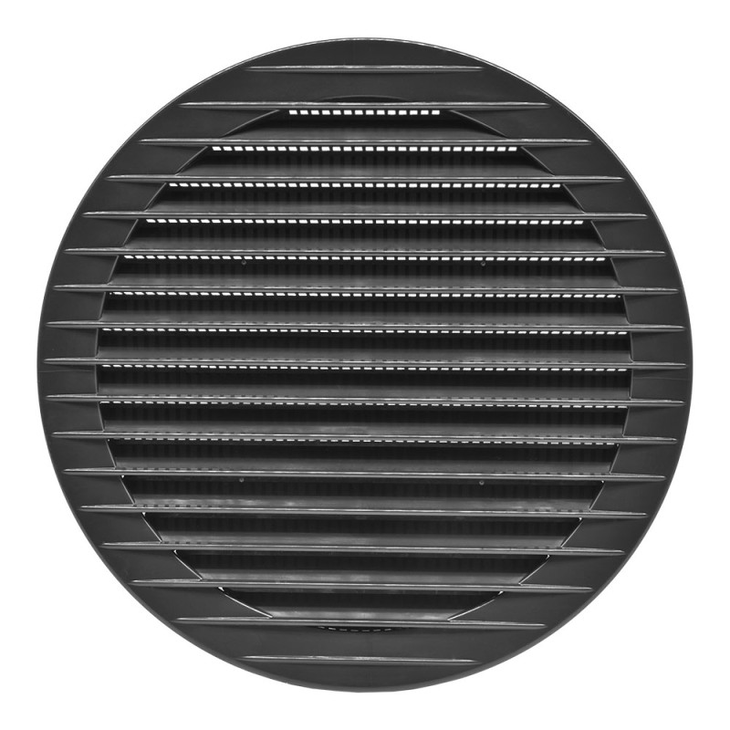 Rejilla ventilación redonda empotrable con mosquitera ø150mm abs gris antracita