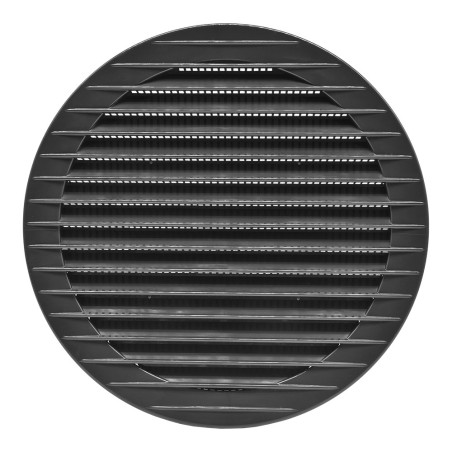 Rejilla ventilación redonda empotrable con mosquitera ø150mm abs gris antracita