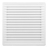 Rejilla ventilación cuadrada empotrable ajustable ø 80-150 con mosquitera 170x170x11,5mm abs blanca