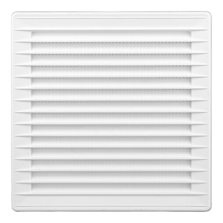Rejilla ventilación cuadrada empotrable ø 100mm con mosquitera 170x170x10mm abs blanca