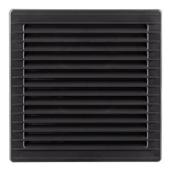 Rejilla ventilación cuadrada empotrable con mosquitera abs ø10mm gris antracita