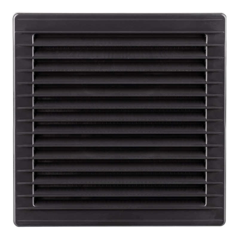 Rejilla ventilación cuadrada empotrable con mosquitera abs ø10mm gris antracita