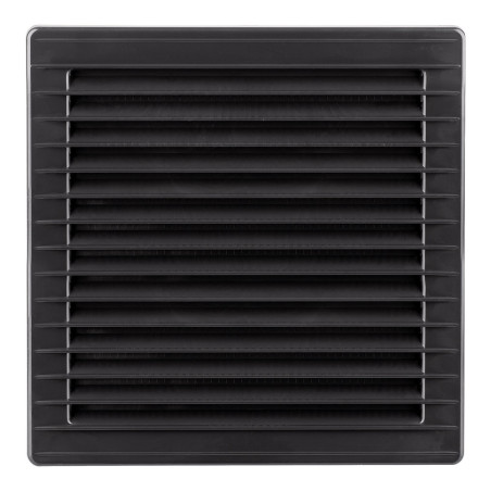 Rejilla ventilación cuadrada empotrable con mosquitera abs ø10mm gris antracita