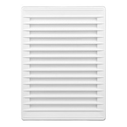 Rejilla ventilacíón rectangular empotrable mosquitera abs 137x207mm blanco